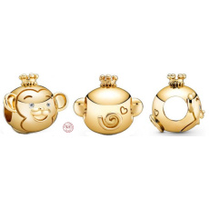 Charm Sterling silver 925 Monkey is the ninth animal in the 12-year cycle of the Chinese zodiac sign, bead for bracelet