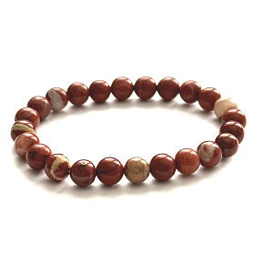 Red Jasper elastic bracelet natural stone, 8 mm beads / 16 - 17 cm, stone of complete care Red Jasper elastic bracelet natural stone, 8 mm beads / 16 - 17 cm, stone of complete care