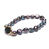 Black pearl with decoration elastic bracelet natural, 7 - 8 mm / 16 - 17 cm, symbol of femininity, brings admiration