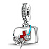 Charm Sterling silver 925 Doctor first aid kit and stethoscope, pendant on bracelet job