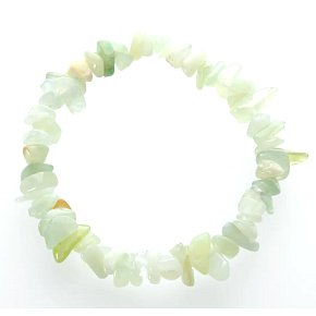 Serpentine bracelet elastic chopped natural stone 19 cm, healers stone