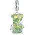 Charm Sterling Silver 925 Bear Green Fantastic Dream, Animal Bracelet Pendant