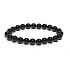 Onyx black bracelet elastic natural stone, ball 8 mm / 16-17 cm, life force stone