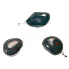 Heliotrope / Bloodstone India Troml pendant natural stone, 2,2-3 cm, 1 piece, stone of courage
