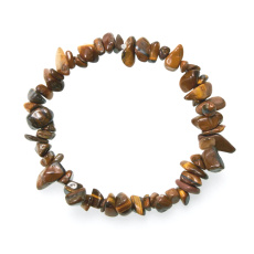 Tiger eye bracelet elastic chopped natural stone 19 cm, stone of sun and earth, brings luck and wealth