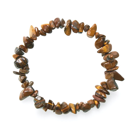 Tiger eye bracelet elastic chopped natural stone 19 cm, stone of sun and earth, brings luck and wealth