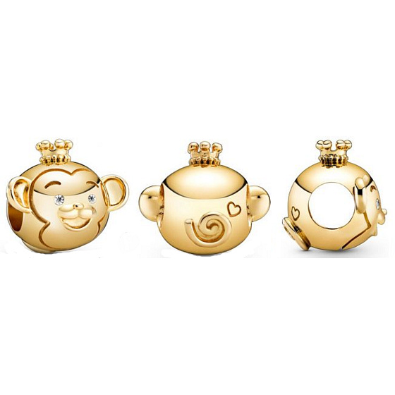 Charm Sterling silver 925 Monkey is the ninth animal in the 12-year cycle of the Chinese zodiac sign, bead for bracelet