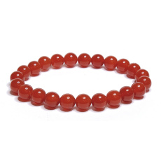 Carnelian bracelet elastic natural stone, ball 8 mm / 16-17 cm, Teach us here and now