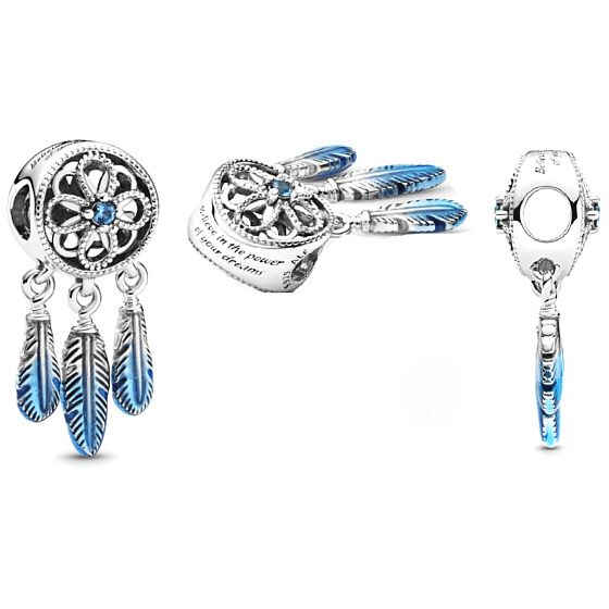 Sterling silver 925 Dreamcatcher, bracelet pendant symbol