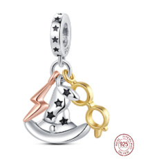 Charm Sterling silver 925 Harry Potter hat, glasses, scar, 3in1 bracelet pendant