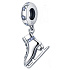 Charm Sterling silver 925 Ice skates with blue cubic zirconia, pendant on bracelet sport