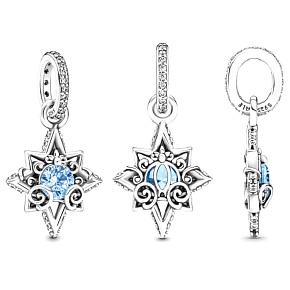 Charm Sterling silver 925 Disney Cinderella, blue star, bracelet pendant