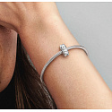 Charm Sterling silver 925 Light clip stopper, clip bead on bracelet, symbol