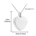 Commemorative urn pendant, Heart waterproof, Stainless steel 20 x 25 mm + chain 50 cm