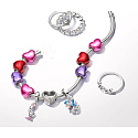 Charm Sterling silver 925 Disney Daisy with pink enamel, movie bracelet pendant