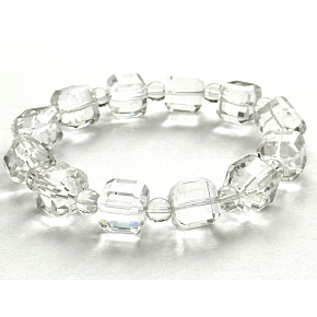 Azeztulite facet bracelet elastic natural stone 11 - 12 mm / 16 - 17 cm, high frequency energy Azeztulite facet bracelet elastic natural stone 11 - 12 mm / 16 - 17 cm, high frequency energy