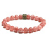 Rose Quartz / Strawberry Quartz Elastic Bracelet Natural Stone, 10 mm Bead / 16 - 17 cm, AAA Quality, the Most Perfect Healer