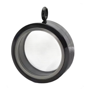 Medailon s otočným uzávěrem nerezový černá barva tloušťka 6,5 mm x 30 mm