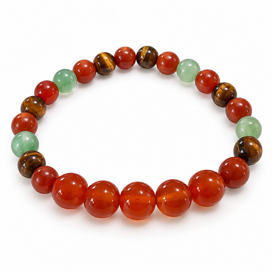 Bracelet with a story – For athletes: Go for victory, natural minerals, 8 mm bead / wrist 16–18 cm