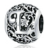 Sterling silver 925 Magic alphabet letter L with flowers, bead for bracelet