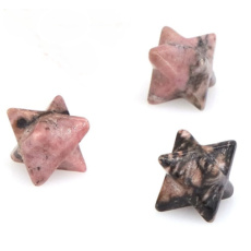Rhodonite Merkaba natural stone 13 mm, great healer of hearts