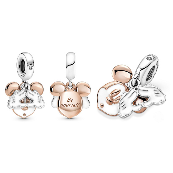 Sterling silver 925 Disney Mickey Mouse - be yourself, 2in1 pendant bracelet