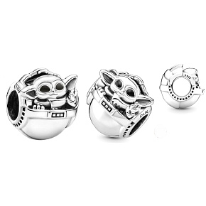 Charm Sterling silver 925 Marvel Star Wars Grogu , bead for bracelet