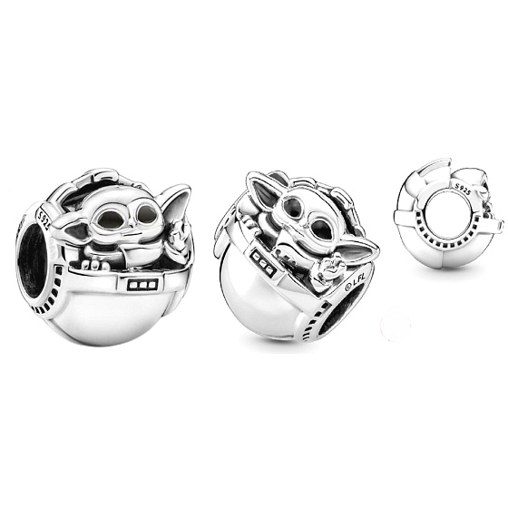 Charm Sterling silver 925 Marvel Star Wars Grogu , bead for bracelet