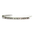 Stainless steel bracelet silver with engraving My story..., open cuff, 4 mm