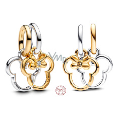 Charm Sterlingové stříbro 925 Disney 2v1 Mickey a Minnie silueta, přívěsek na náramek film Charm Sterlingové stříbro 925 Disney 2v1 Mickey a Minnie silueta, přívěsek na náramek film