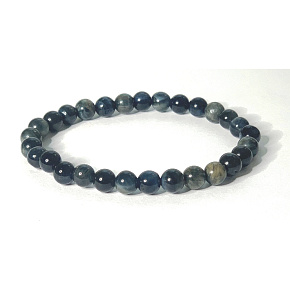 Obsidian blue bracelet elastic natural stone, ball 6 mm / 16-17 cm, rescue stone