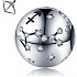 Sagittarius Zodiac sign, pendant for bracelet silver + zircons, ball 9 mm 1 piece
