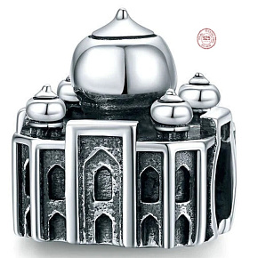 Charm Sterling silver 925 Taj Mahal India, bead on travel bracelet Charm Sterling silver 925 Taj Mahal India, bead on travel bracelet