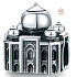 Charm Sterling silver 925 Taj Mahal India, bead on travel bracelet