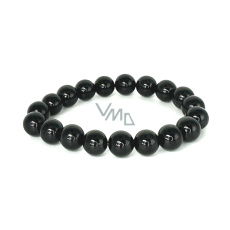 Tourmaline black bracelet elastic natural stone, ball 10 mm / 16 - 17 cm, guardian of good mood Tourmaline black bracelet elastic natural stone, ball 10 mm / 16 - 17 cm, guardian of good mood