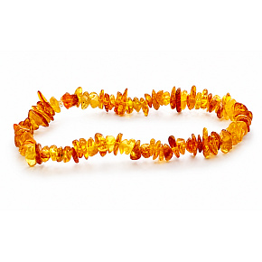 Amber Baltic bracelet elastic natural chopped 16 - 17 cm wisdom - health - kindness