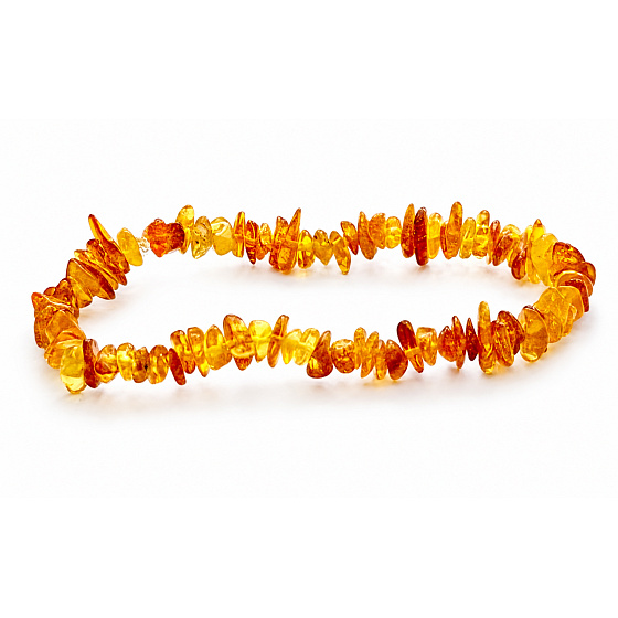 Amber Baltic bracelet elastic natural chopped 16 - 17 cm wisdom - health - kindness