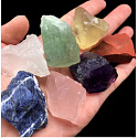 7 chakras set of raw natural stones, 20 - 30 mm