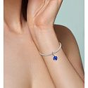 Sterling silver 925 Universe dark blue galaxy, star, 2in1 travel bracelet pendant