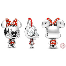 Charm Sterling silver 925 Disney Minnie Mouse mouse with polka dot dress and bow, bead on bracelet Charm Sterling silver 925 Disney Minnie Mouse mouse with polka dot dress and bow, bead on bracelet