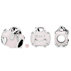 Sterling silver 925 Travel suitcase, travel bracelet bead