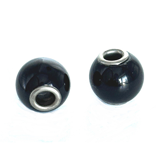 Agate black, bead natural stone, gives courage and strength