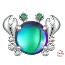 Charm Sterling silver 925 Crab, bead on bracelet animal Charm Sterling silver 925 Crab, bead on bracelet animal