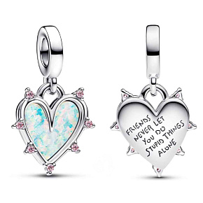 Charm Sterling Silver 925 Friendship 2-in-1, Love Bracelet Pendant Charm Sterling Silver 925 Friendship 2-in-1, Love Bracelet Pendant