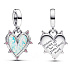 Charm Sterling Silver 925 Friendship 2-in-1, Love Bracelet Pendant