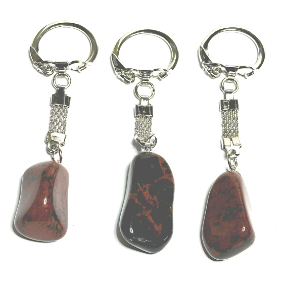 Obsidian Moka keychain pendant natural stone approx. 10 cm 1 piece, rescue stone