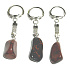 Obsidian Moka keychain pendant natural stone approx. 10 cm 1 piece, rescue stone