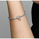 Charm Sterling silver 925 Perforated heart with infinity 2in1, bead on bracelet family