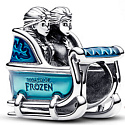 Charm Sterling silver 925 Disney Ice Kingdom Elsa and Anna in the sleigh, bead on bracelet movie