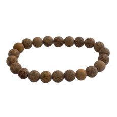 Jaspis Miriam, Sloní kůže, Caligraphy matný náramek elastický přírodní kámen, kulička 8 mm / 16 - 17 cm, kámen pozitivní energie